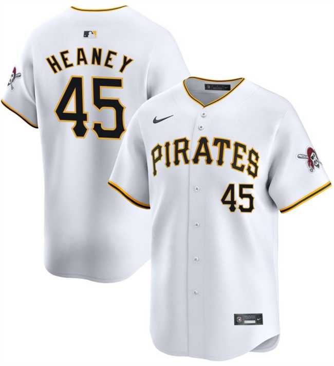 Mens Pittsburgh Pirates #45 Andrew Heaney White 2025 Home Limited Stitched Jersey Dzhi